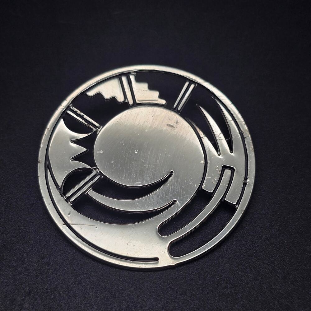 MMA TBA Abstract Silver Tone Brooch TBA 1994 Vintage